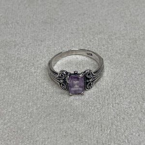 Sterling Silver Ring with Purple Gemstone